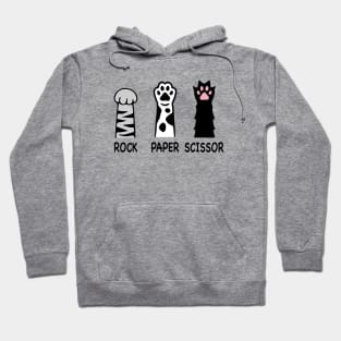 Rock Paper Scissors Hand Game Cute Pink Paw Funny Cat Hoodie